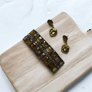 Citrine Topaz Fashion Bracelet & Earrings